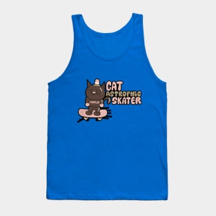 Cat-astrophic Skater - Adorable Feline on a Skateboard Tank Top